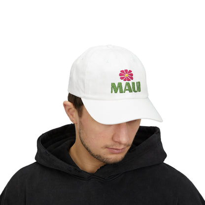 Maui Embroidered Dad Cap — Retro Hawaii Coastal Aloha Baseball Hat