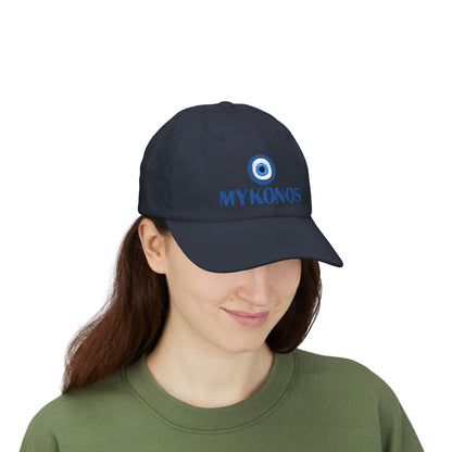 Mykonos Evil Eye Dad Cap — Embroidered Greek Island Baseball Hat