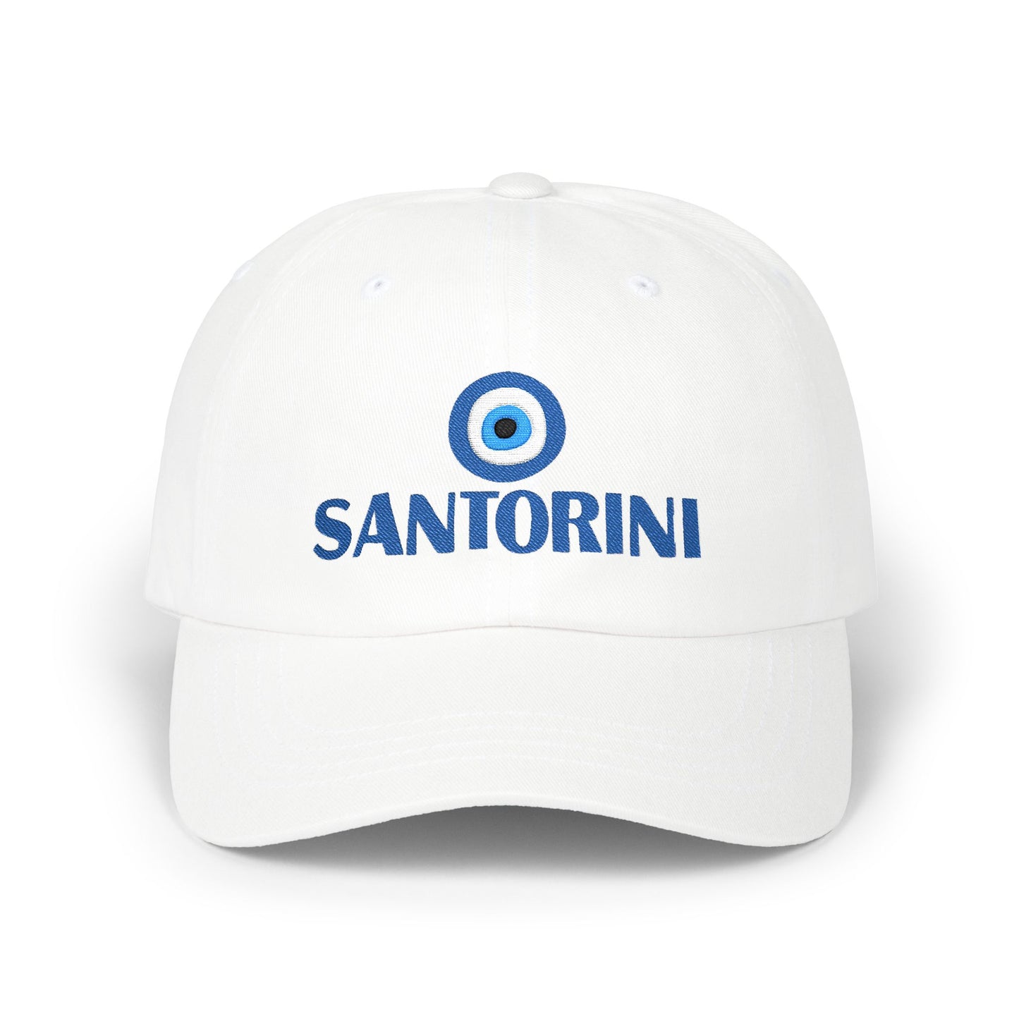 Santorini Evil Eye Dad Cap – Greek Island Embroidered Baseball Hat