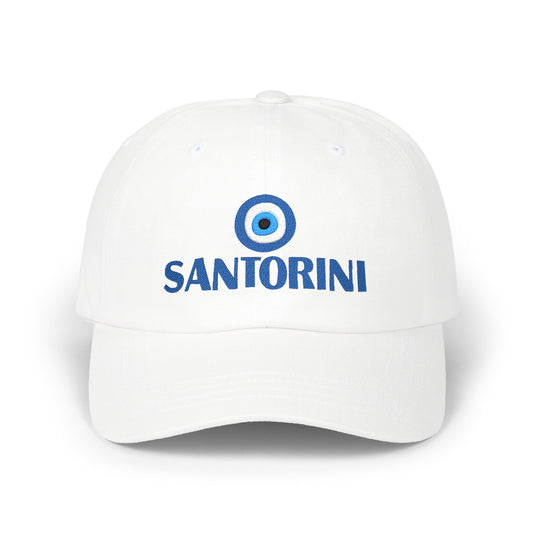 Santorini Evil Eye Dad Cap – Greek Island Embroidered Baseball Hat