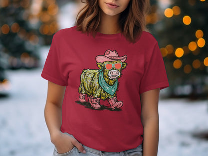 Stylish Highland Cow Graphic T-Shirt for Trendy product