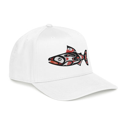 Tribal Salmon Embroidered Baseball Cap Native American Hat