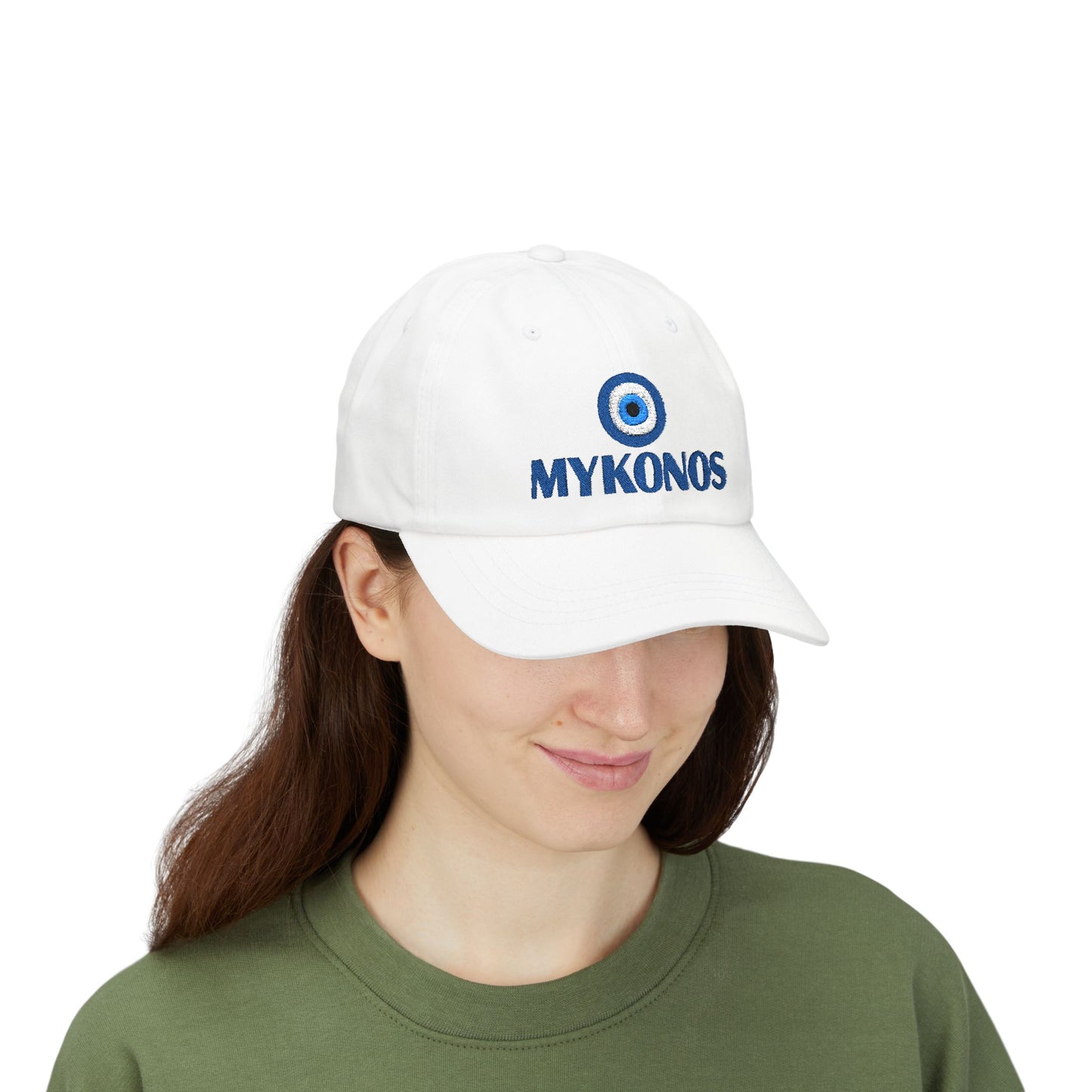 Mykonos Evil Eye Dad Cap — Embroidered Greek Island Baseball Hat