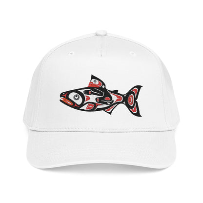 Tribal Salmon Embroidered Baseball Cap Native American Hat