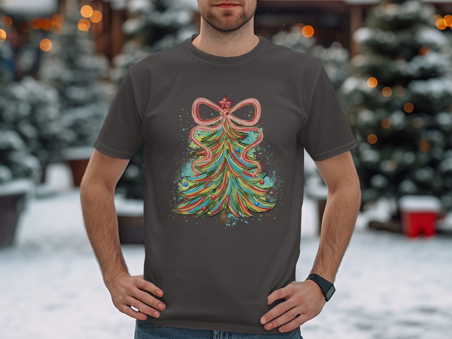 Festive Christmas Tree Design T-shirt product
