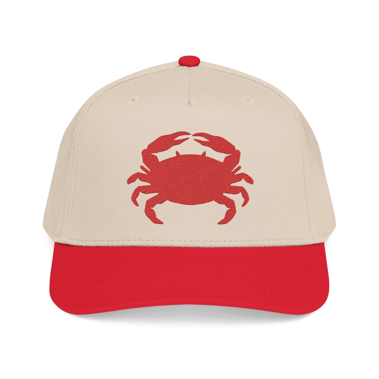 Crab Embroidered Baseball Cap, Coastal Crab Hat, Preppy Nautical Cap
