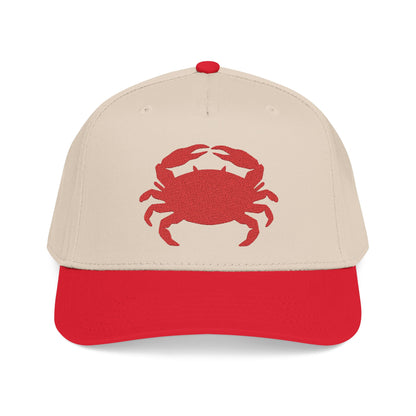 Crab Embroidered Baseball Cap, Coastal Crab Hat, Preppy Nautical Cap