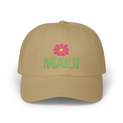 Maui Embroidered Dad Cap — Retro Hawaii Coastal Aloha Baseball Hat