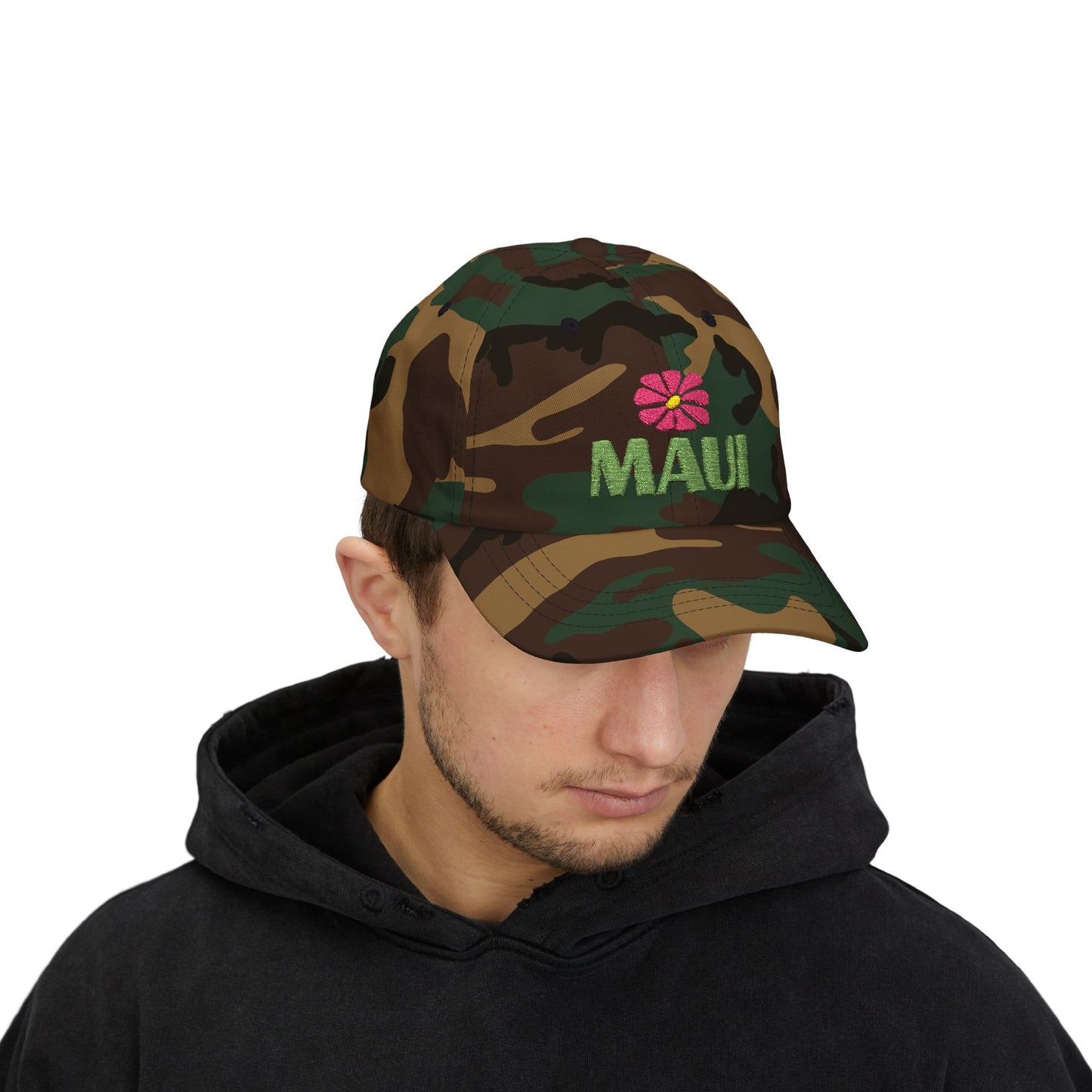 Maui Embroidered Dad Cap — Retro Hawaii Coastal Aloha Baseball Hat