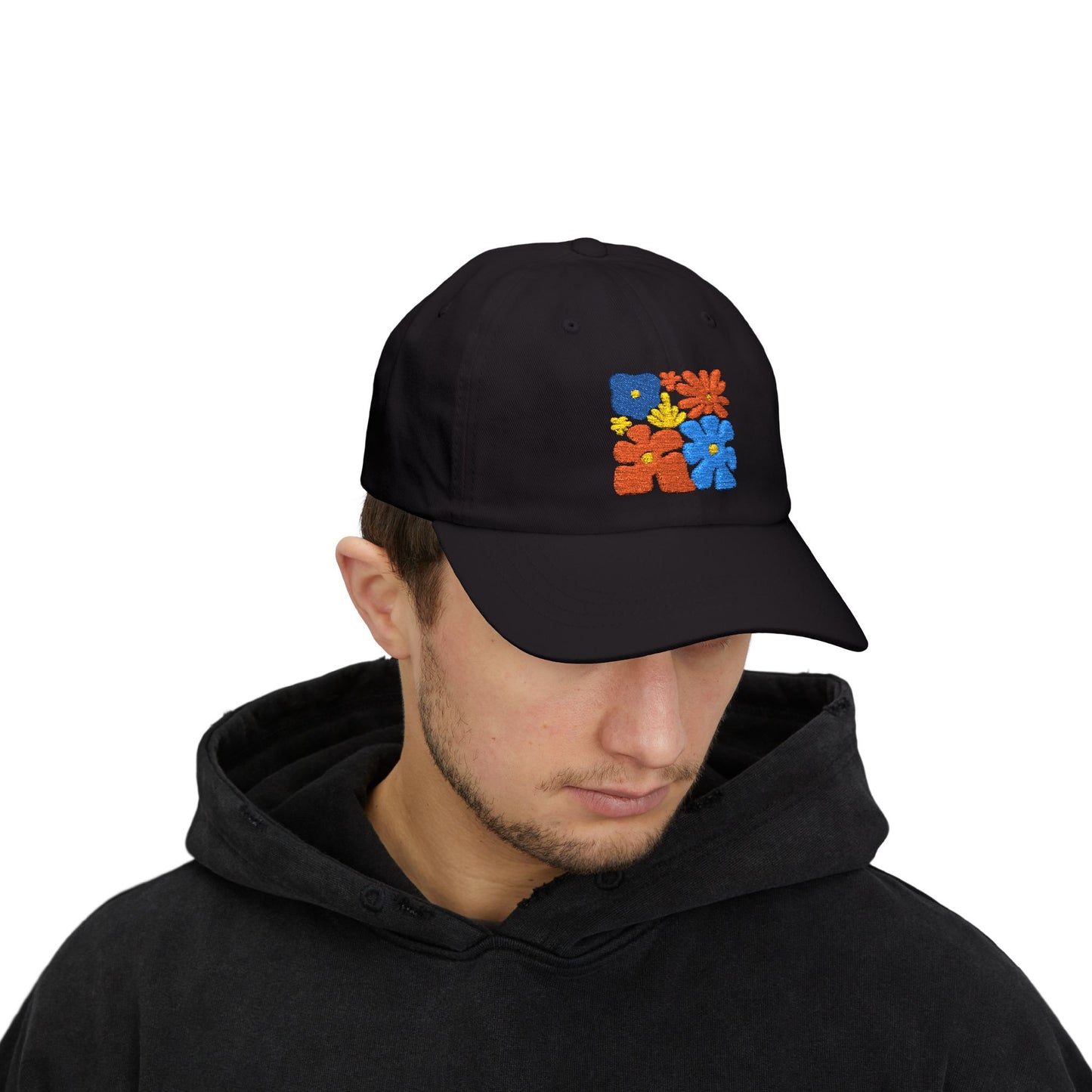 Boho Floral Baseball Dad Cap Retro Colorful Embroidered Flowers