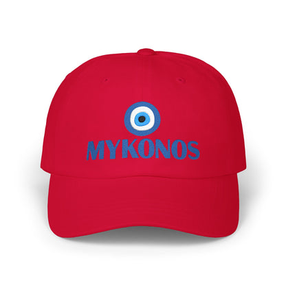 Mykonos Evil Eye Dad Cap — Embroidered Greek Island Baseball Hat