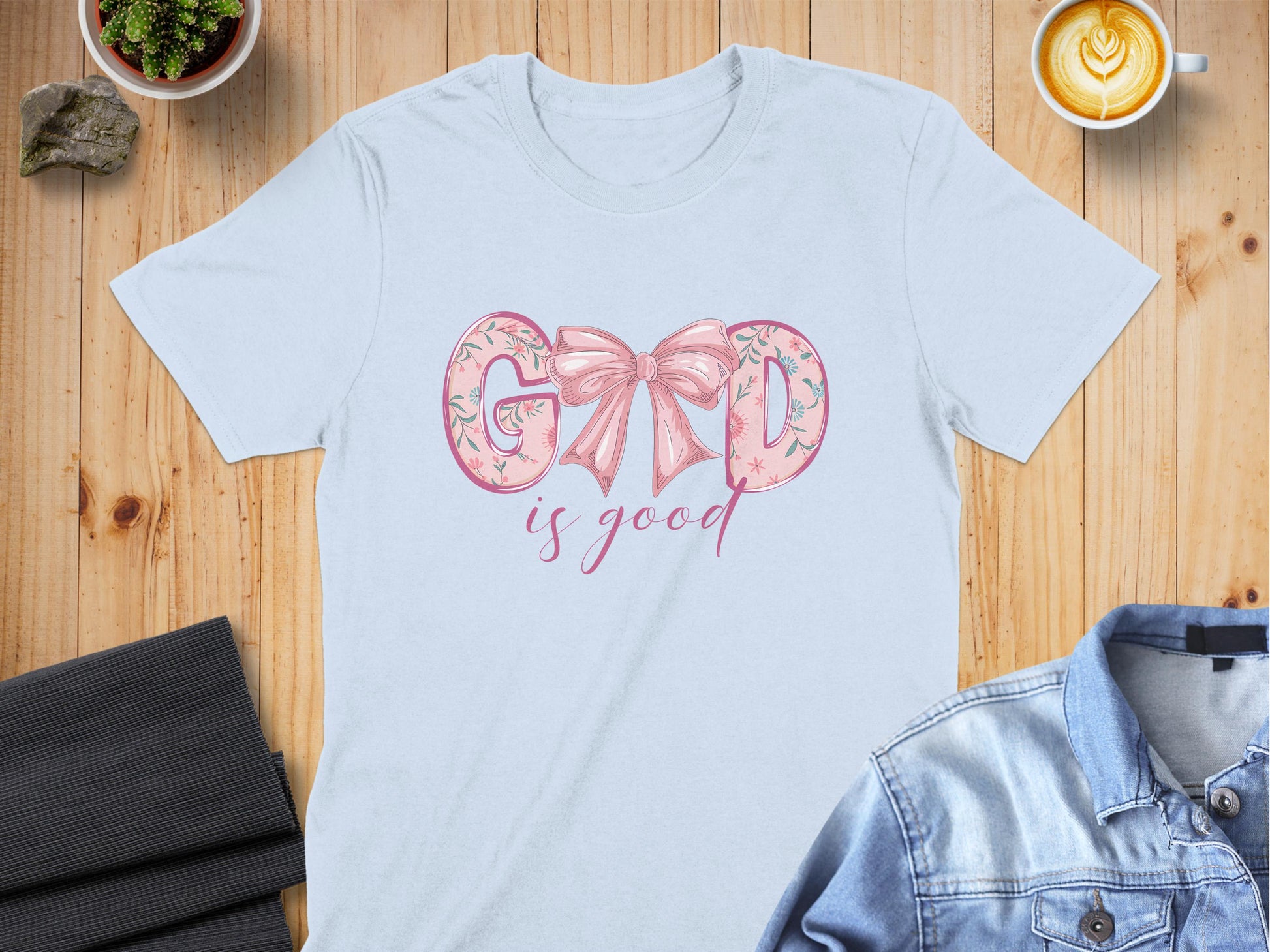 God is Good Floral Bow Graphic T-Shirt product type