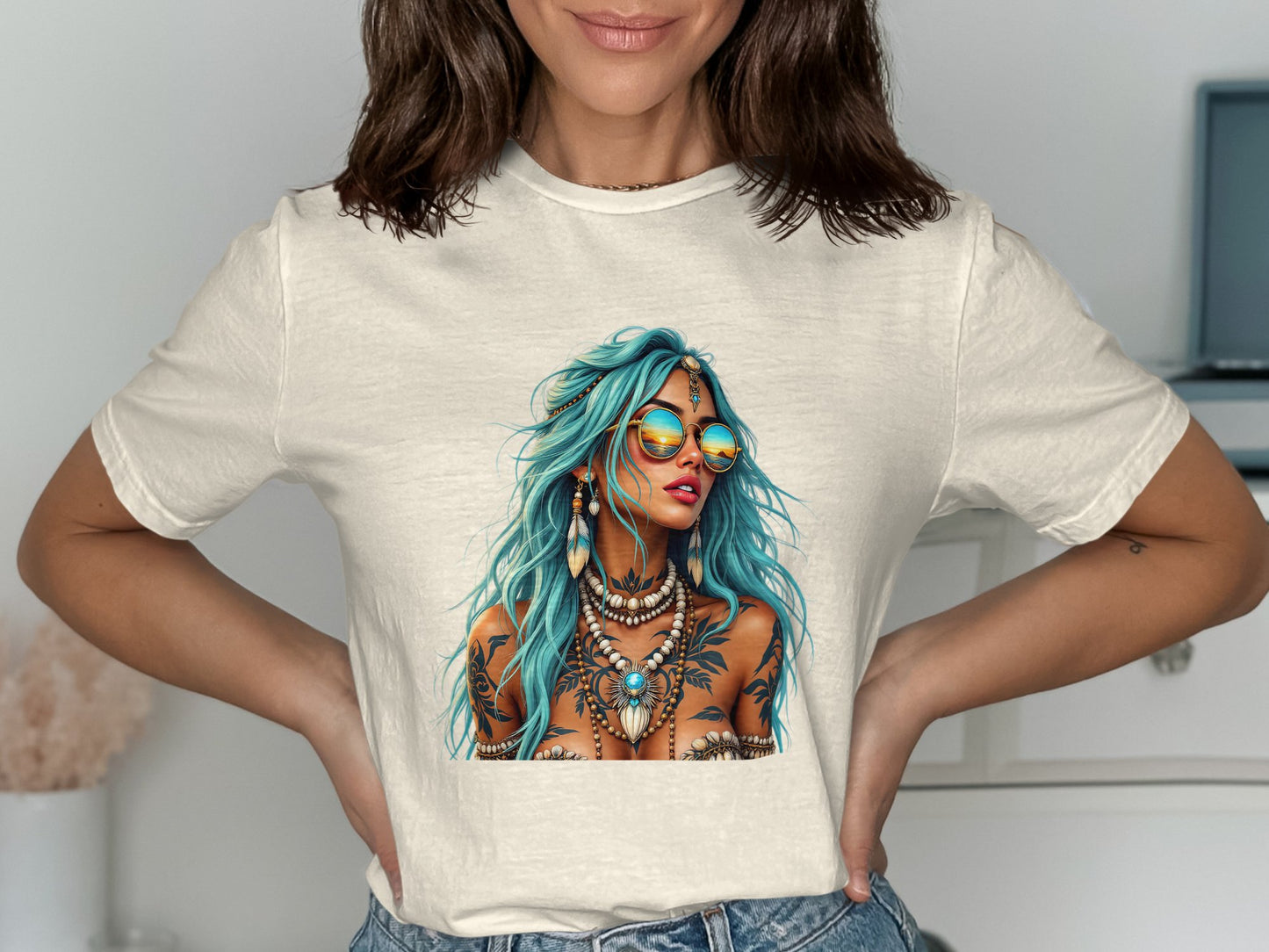 Stylish Graphic Tee Featuring Trendy Tattooed Model product