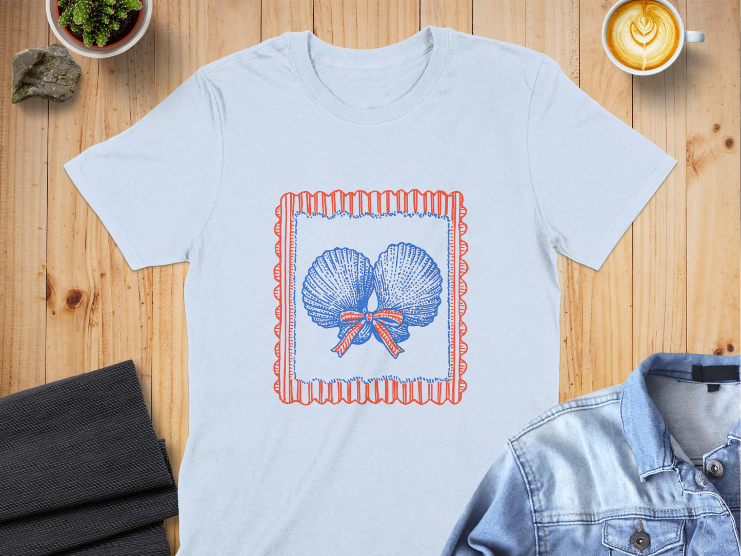 Vintage Shell Design Graphic White T-Shirt product type