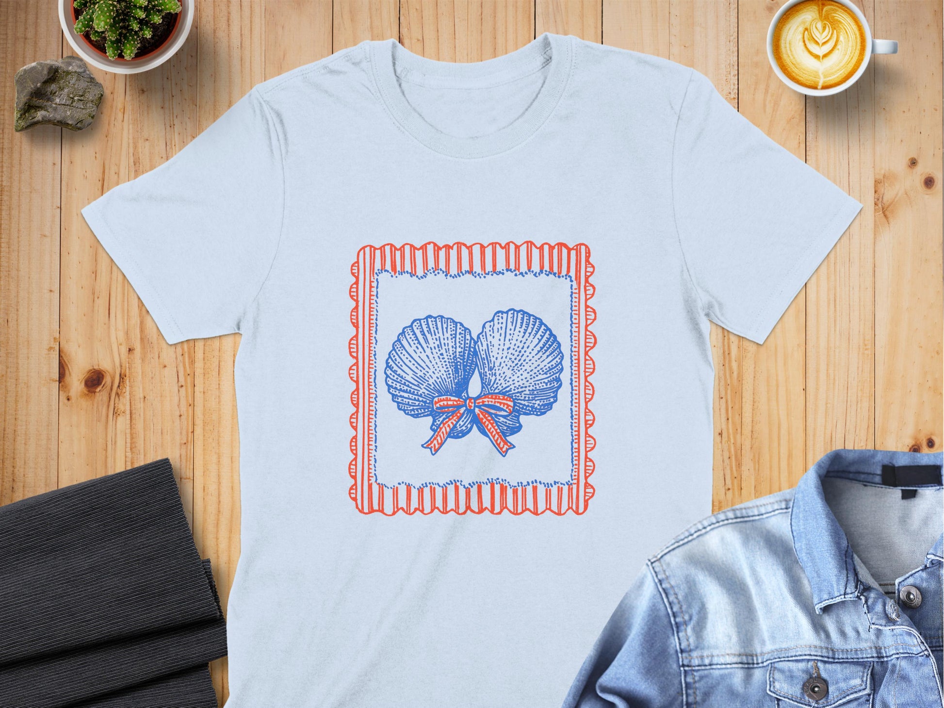 Vintage Shell Design Graphic White T-Shirt product type