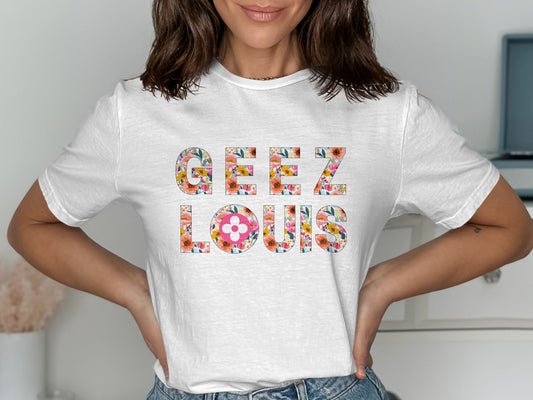 Geez Louis Graphic Tee Floral Design Shirt product