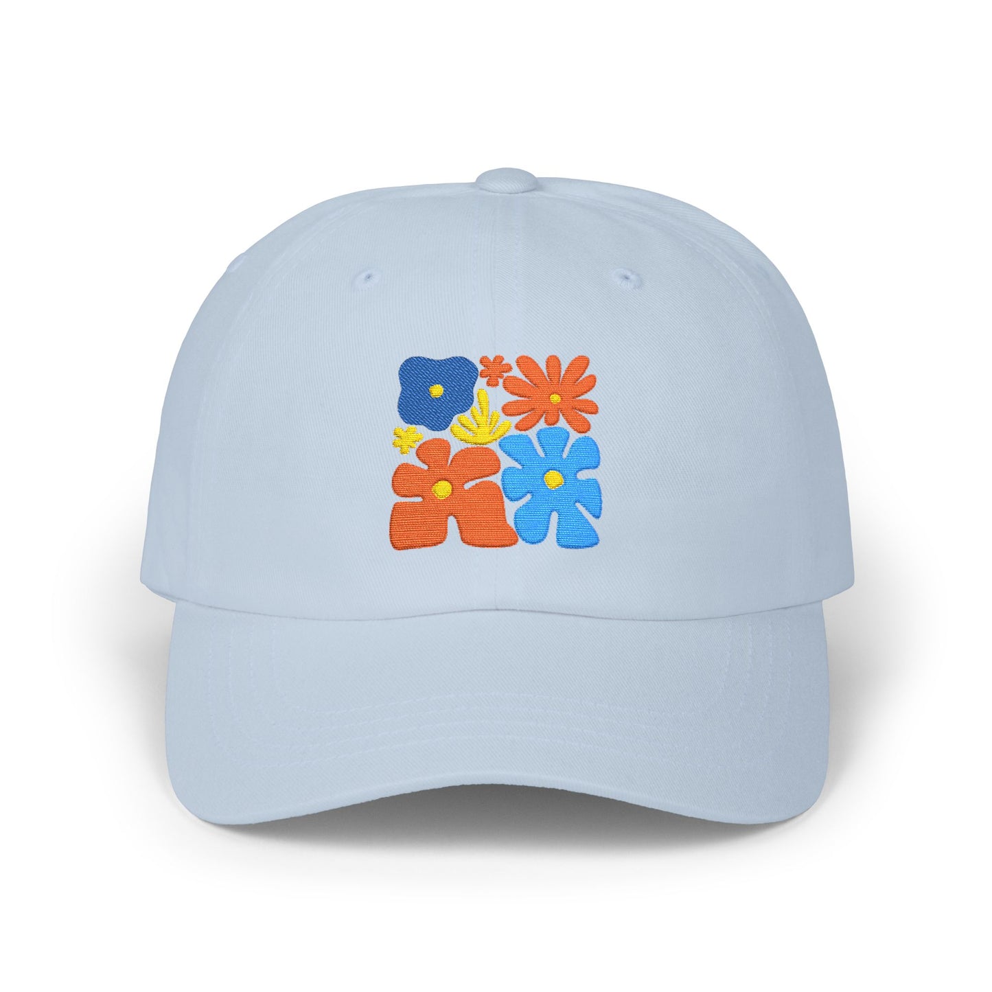 Boho Floral Baseball Dad Cap Retro Colorful Embroidered Flowers