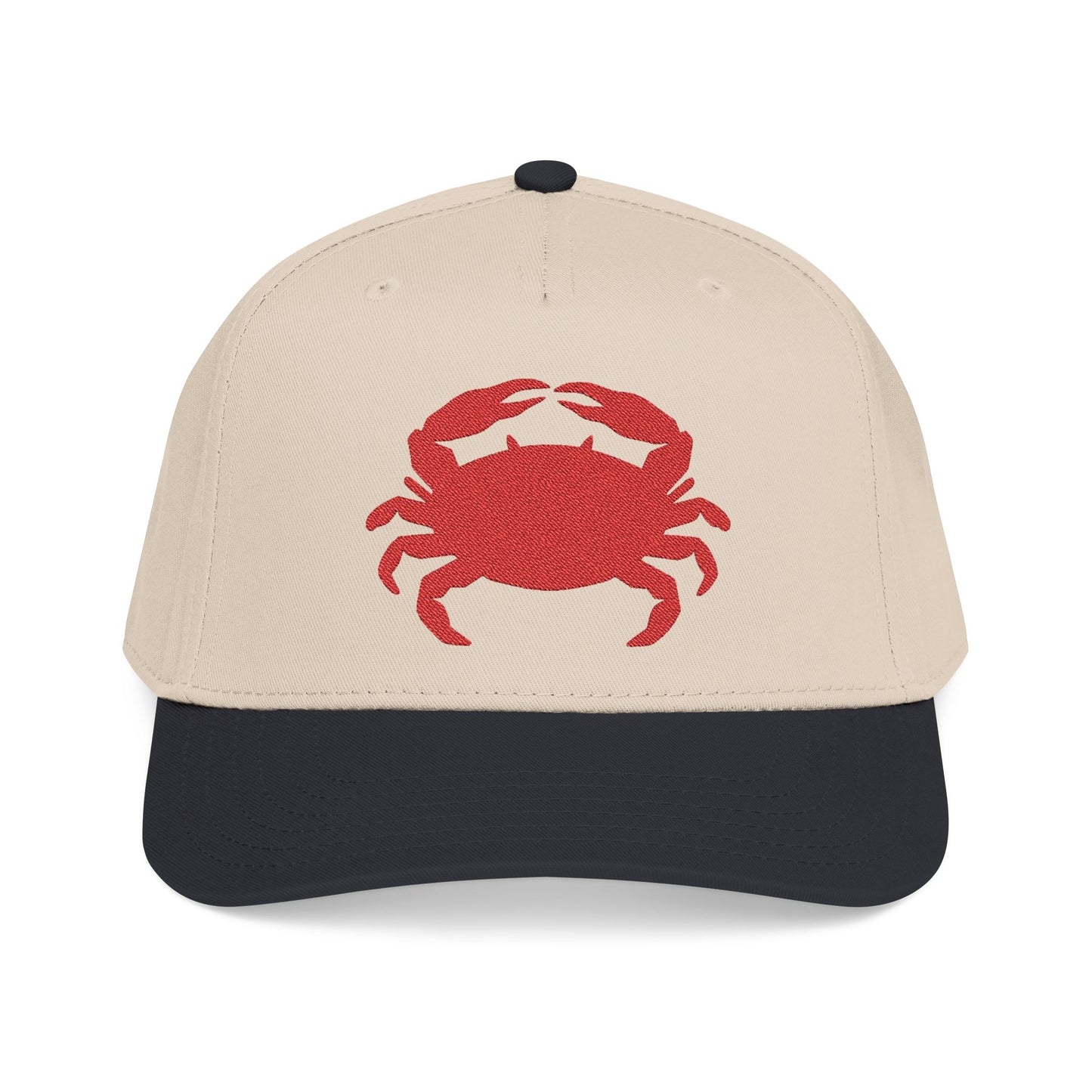 Crab Embroidered Baseball Cap, Coastal Crab Hat, Preppy Nautical Cap