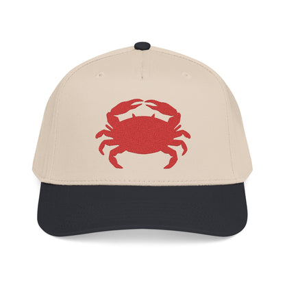 Crab Embroidered Baseball Cap, Coastal Crab Hat, Preppy Nautical Cap