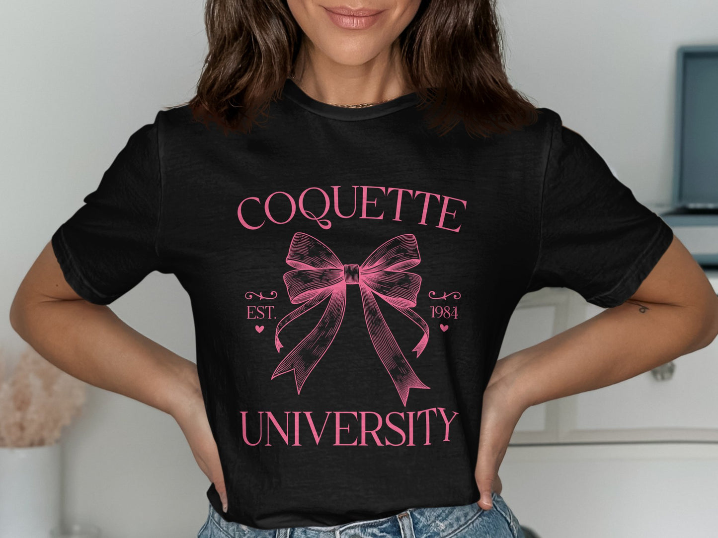 Coquette University Graphic Tee Fashionable Shirt Product