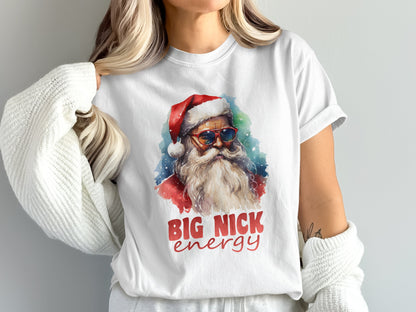 Big Nick Energy Santa Graphic White T-Shirt product type