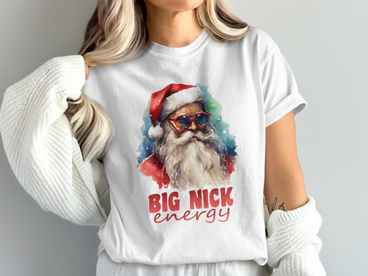 Big Nick Energy Santa Graphic White T-Shirt product type