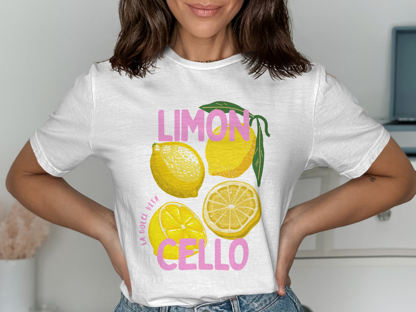 Vintage Lemon Print Graphic Summer Tee product
