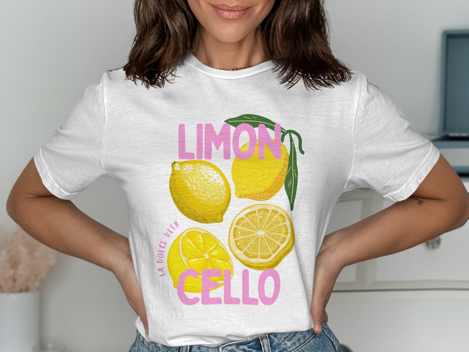 Vintage Lemon Print Graphic Summer Tee product