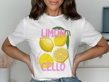 Vintage Lemon Print Graphic Summer Tee product