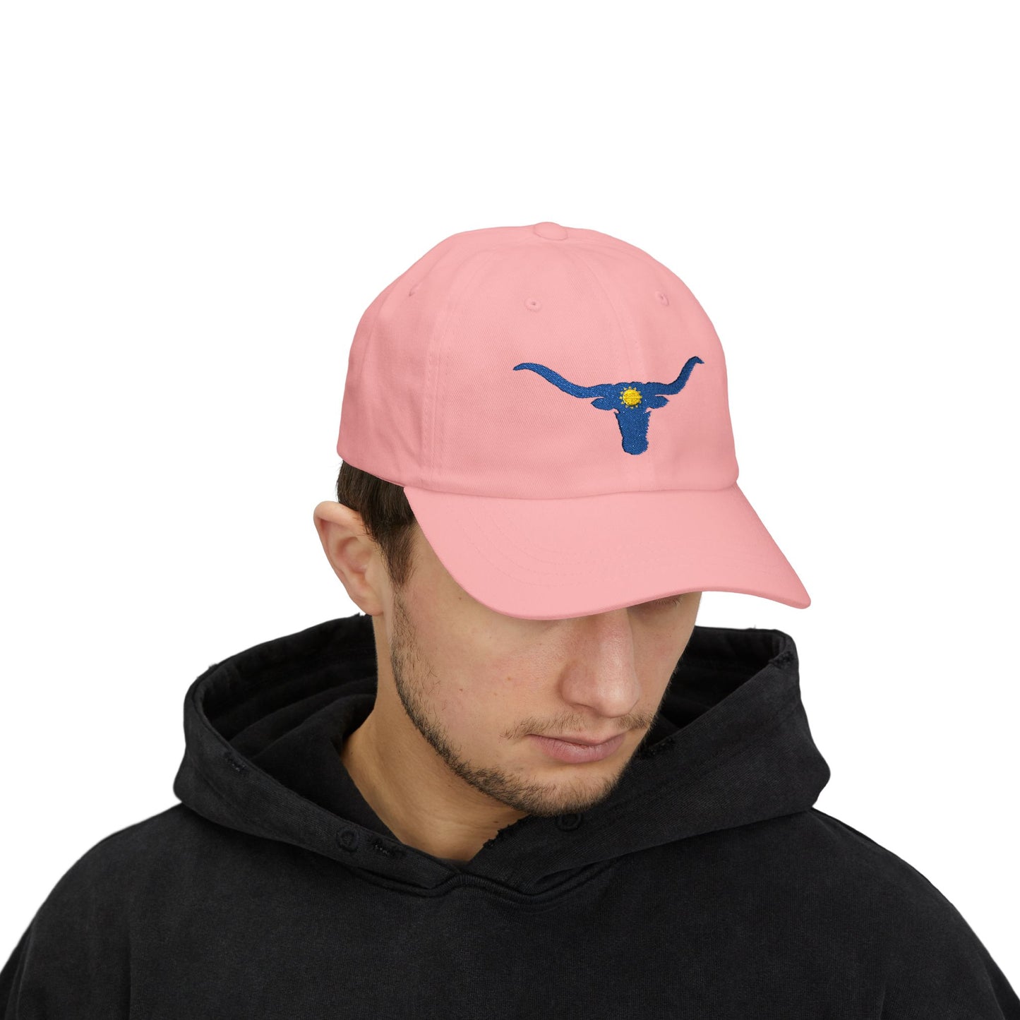 Embroidered Blue Longhorn Dad Cap Western Sun Hat