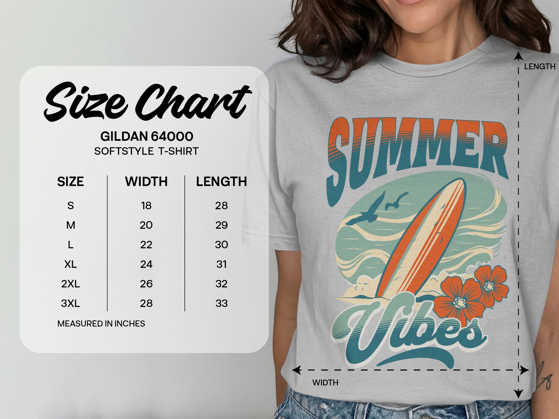 Summer Vibes Surfing Graphic T-shirt product type