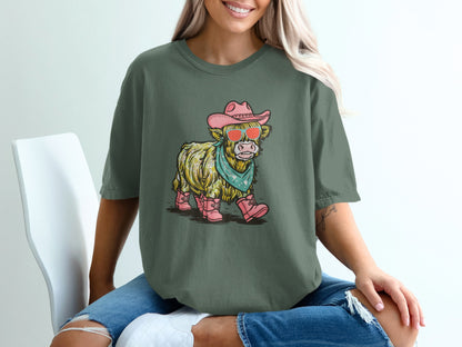 Cool Cow with Hat and Boots Graphic T-shirt product