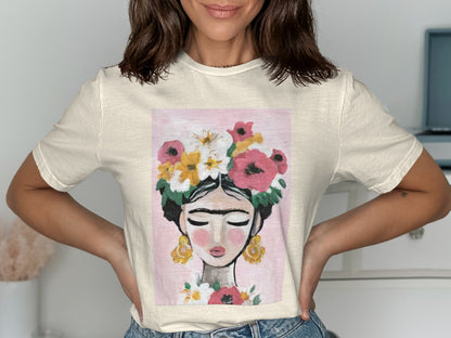 Floral Headpiece Artistic Graphic Print T-Shirt product