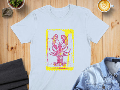 Vibrant Lobster Print Art On Casual Shirt product