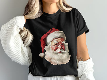 Santa Claus Black T-Shirt for Christmas Festive Wear product type