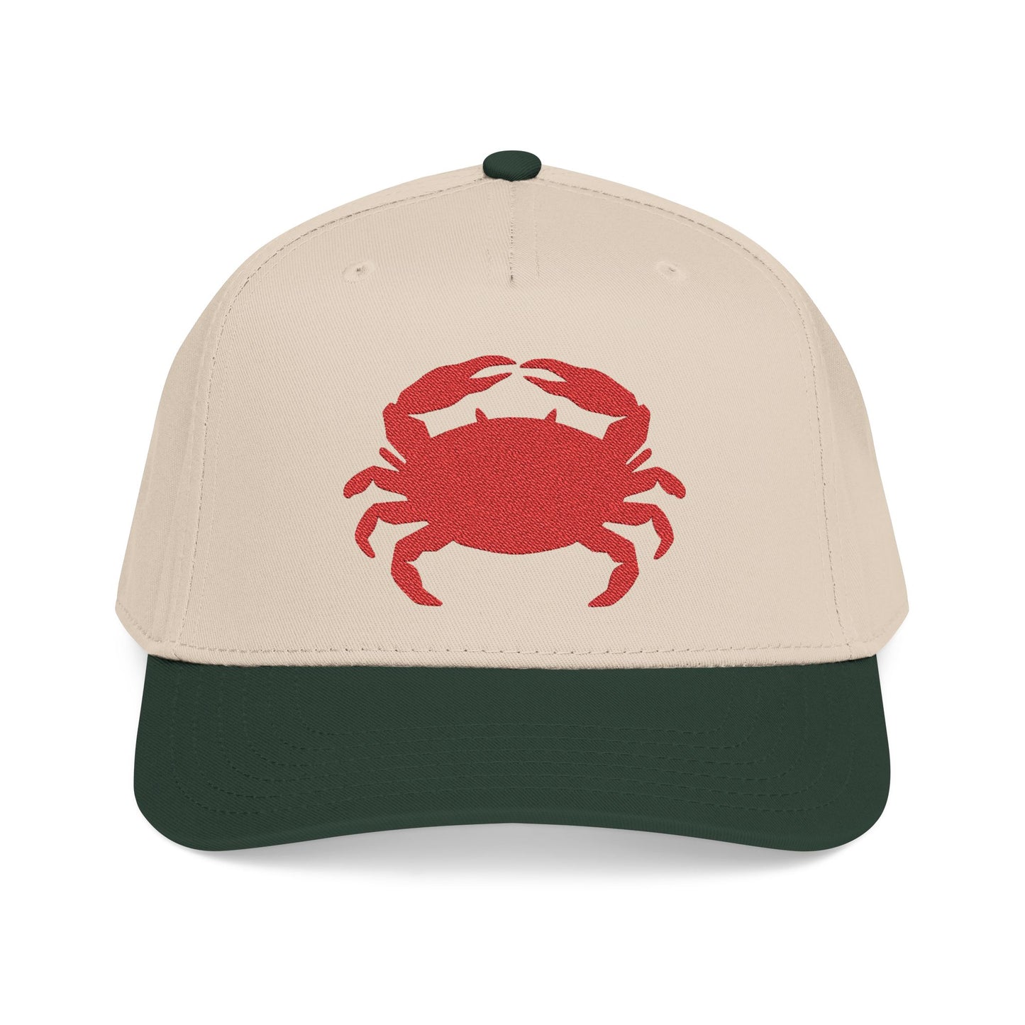 Crab Embroidered Baseball Cap, Coastal Crab Hat, Preppy Nautical Cap