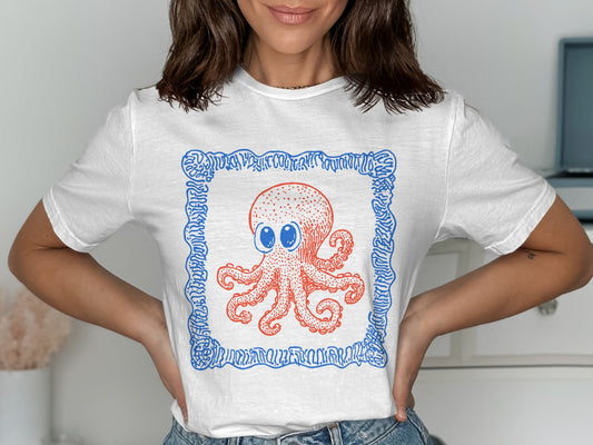 Fun Cartoon Octopus Graphic Unisex T-Shirt product type