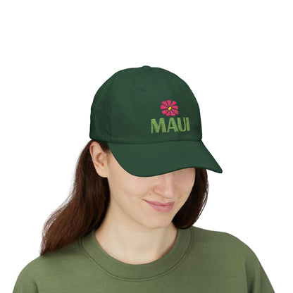 Maui Embroidered Dad Cap — Retro Hawaii Coastal Aloha Baseball Hat