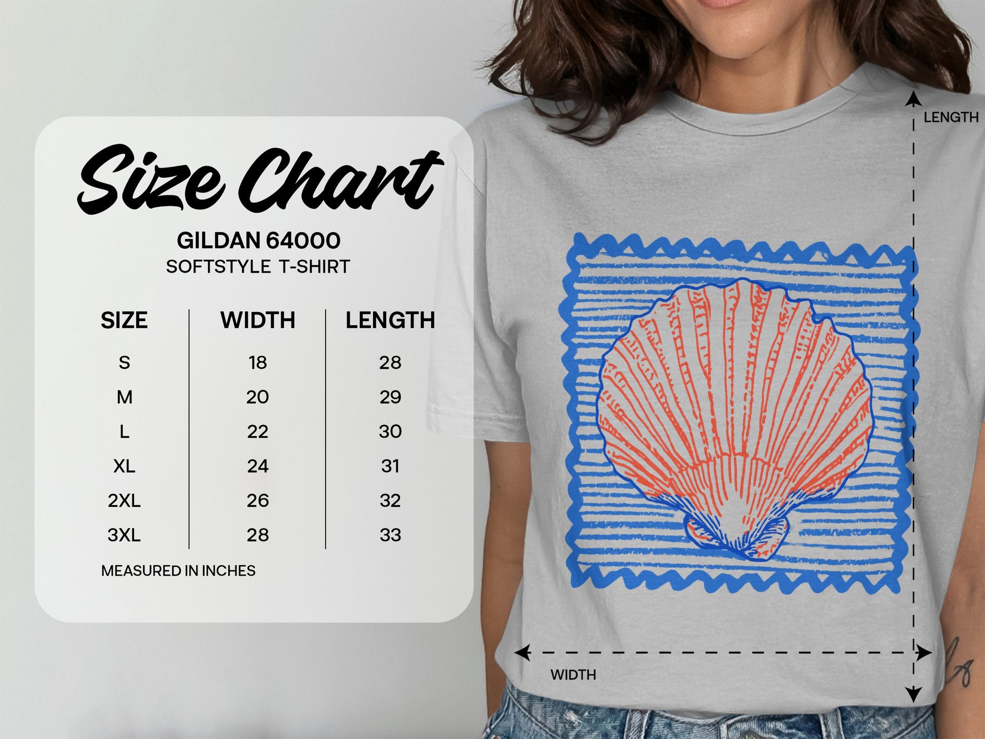 Comfortable Graphic Seashell Design T-Shirt product