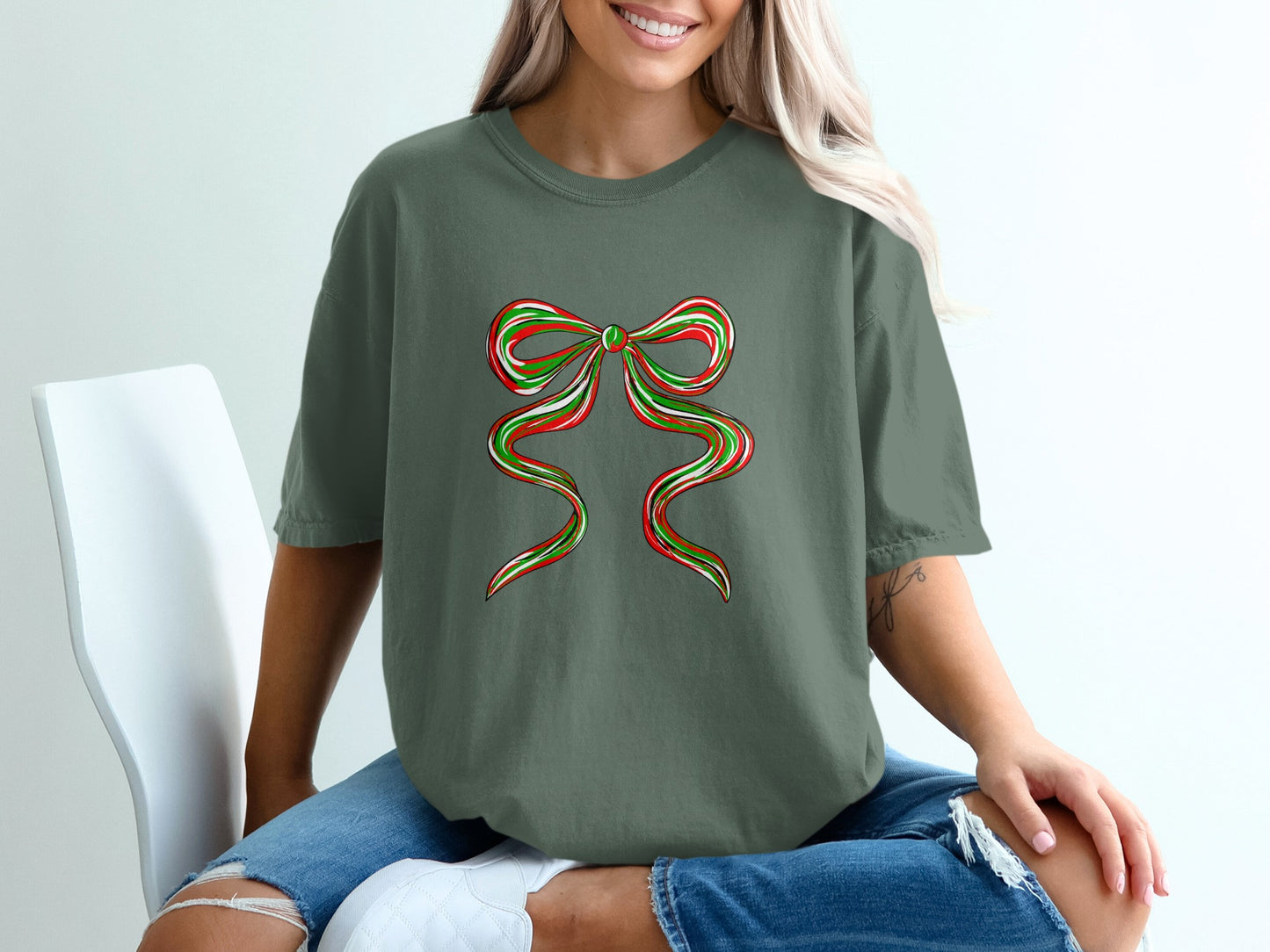 Festive Ribbon Design Graphic Tee Shirt product type