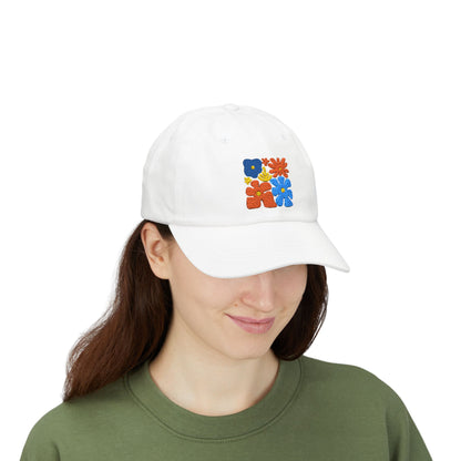 Boho Floral Baseball Dad Cap Retro Colorful Embroidered Flowers