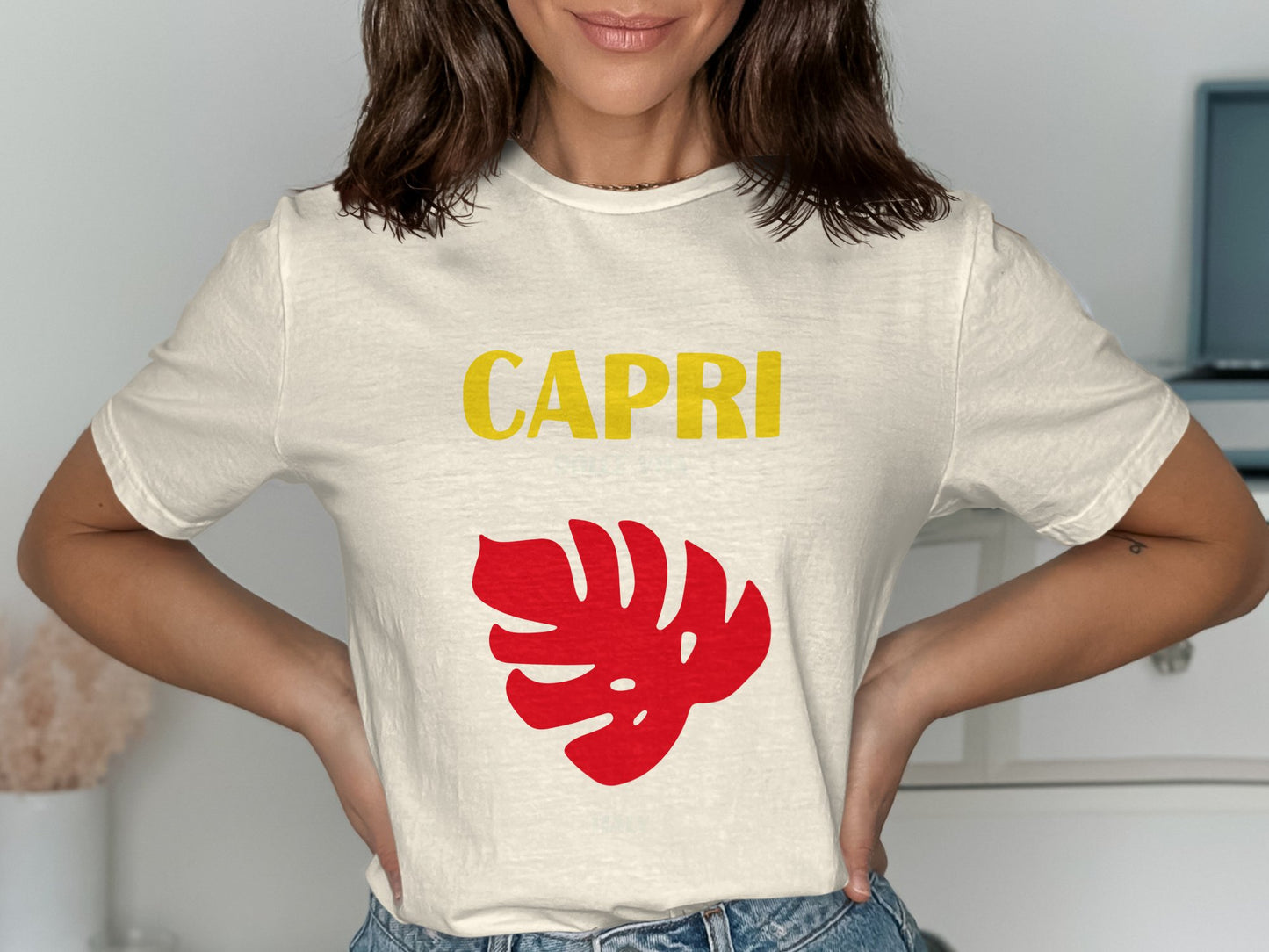 Capri Leaf Print Casual Tee product