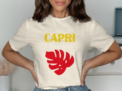 Capri Leaf Print Casual Tee product
