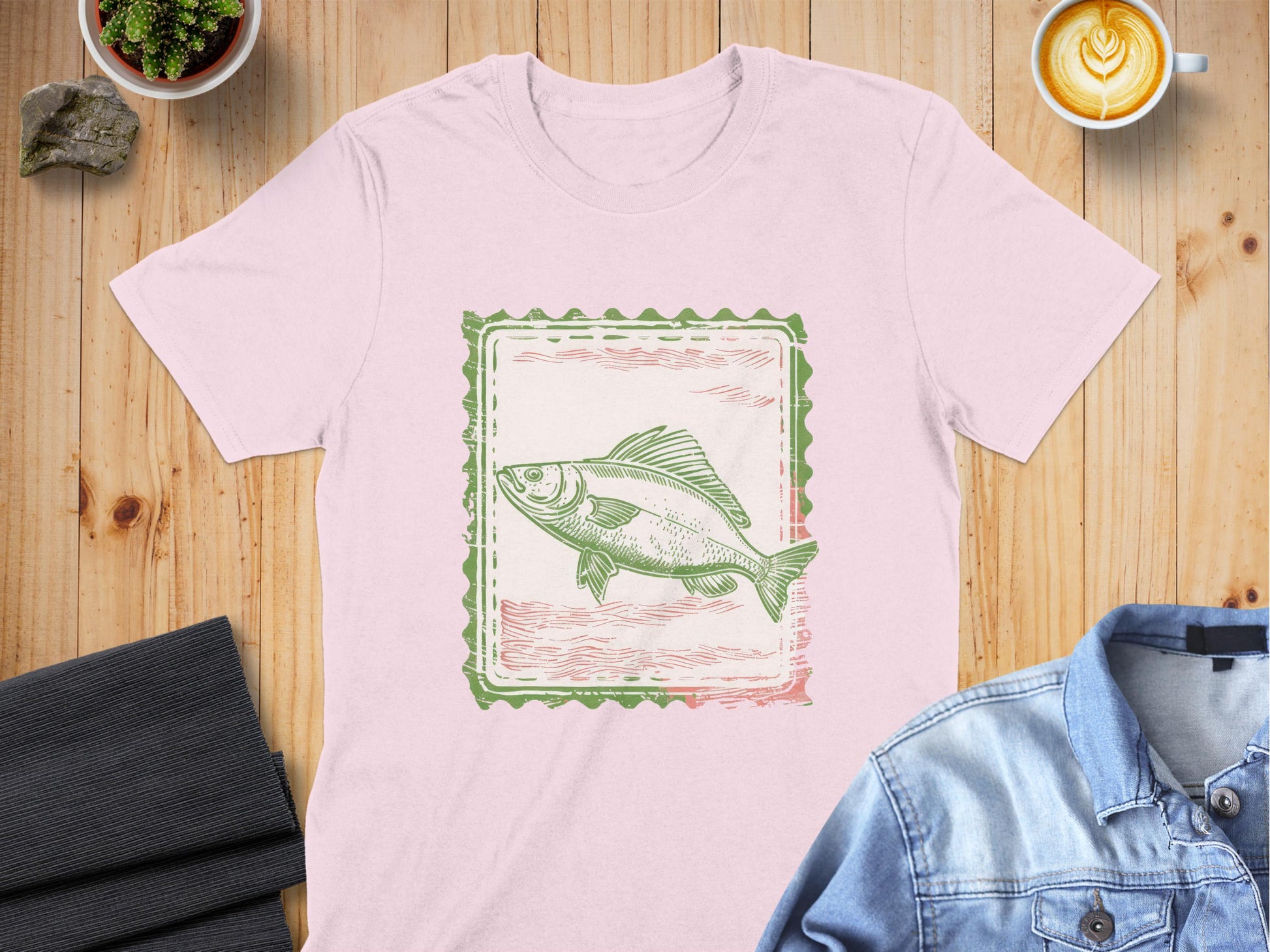Fish Print Design Graphic Tee Shirt product type