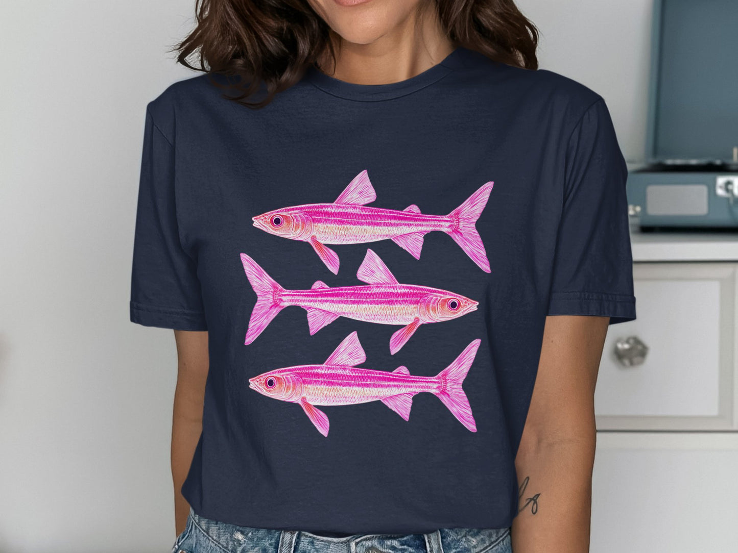 Pink Fish Trio Graphic Design T-Shirt product type