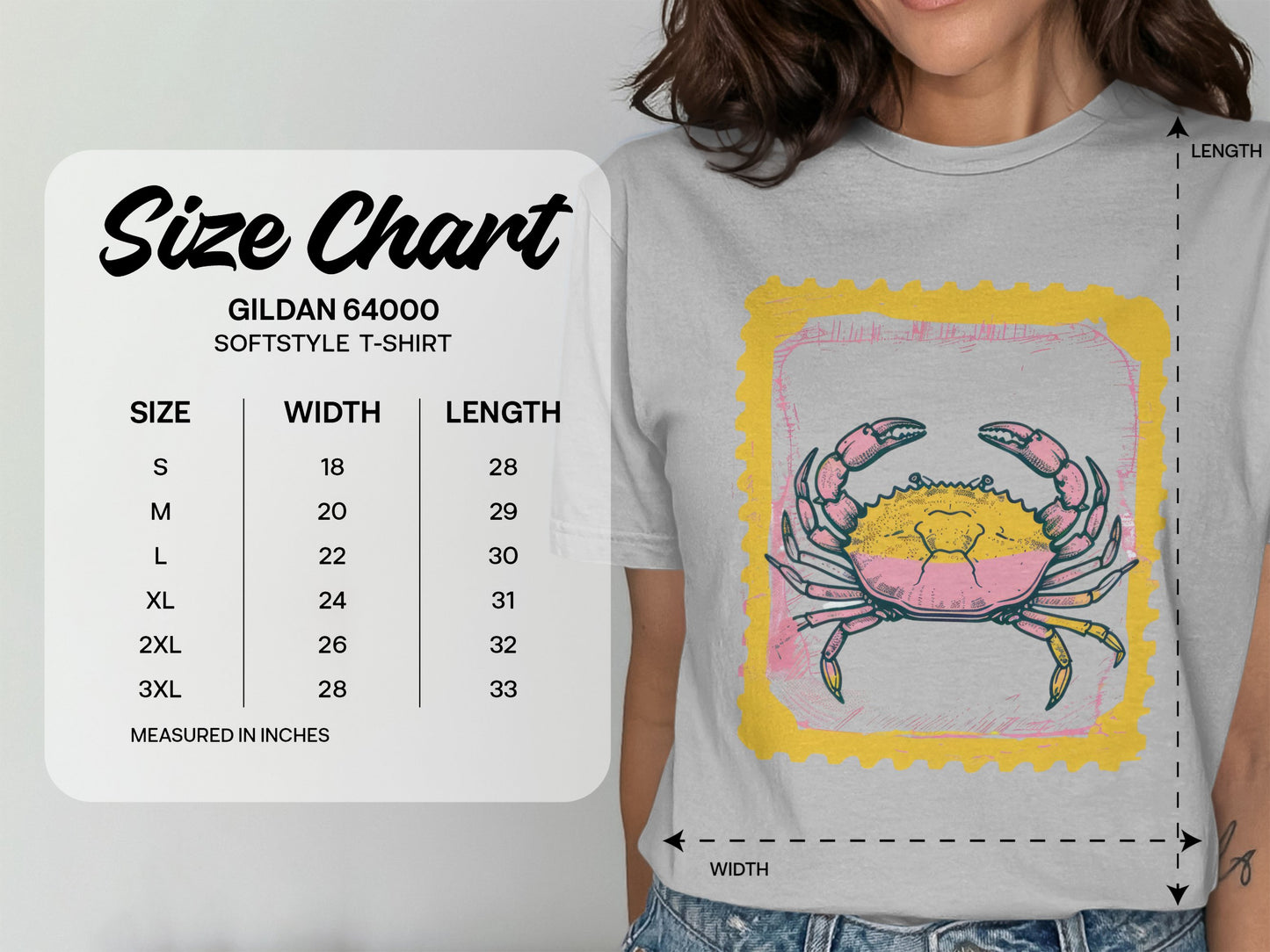 Crab Design Softstyle T-shirt product type