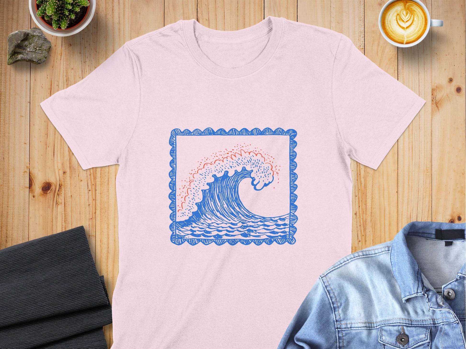 Vibrant Wave Design Art Print Shirt Casual Product
