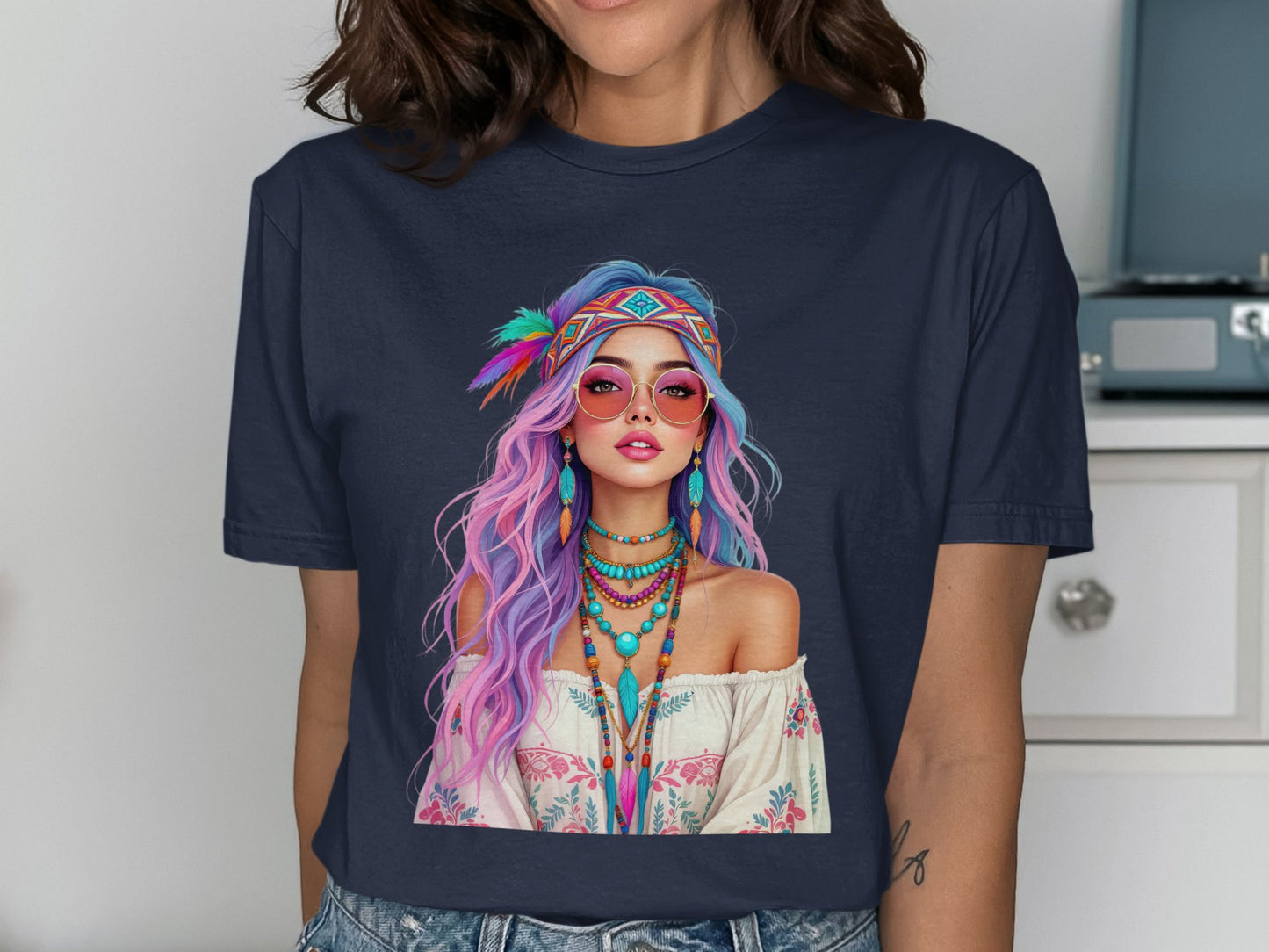 Vibrant Boho Chic Graphic Tee for Trendy Fashion product