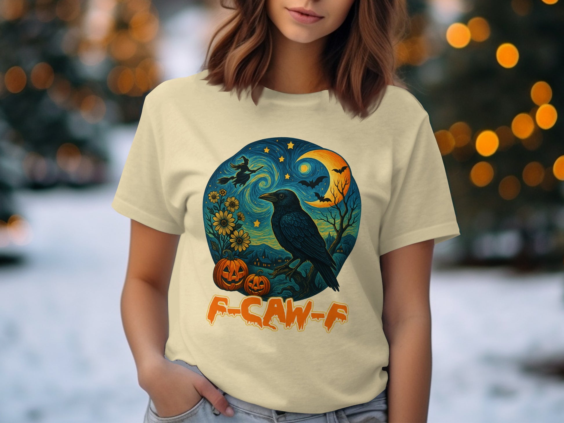 Halloween Raven Pumpkin Night Scenery T-Shirt product