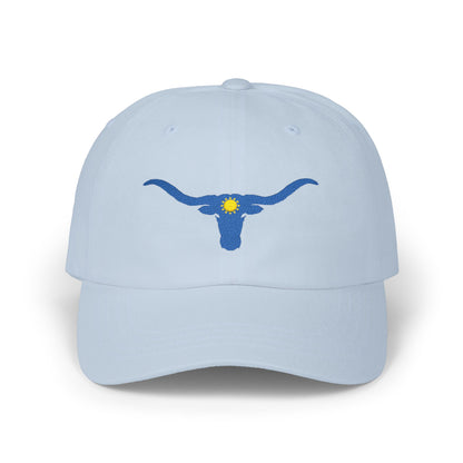 Embroidered Blue Longhorn Dad Cap Western Sun Hat